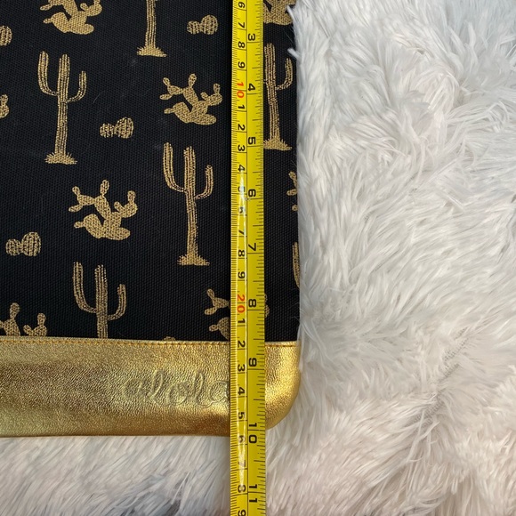 Aloha Black Large Canvas Cactus Cosmetic Makeup Bag - Picture 5 of 10